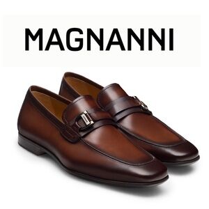 MAGNANNI RASO II Men's Midbrown Leather Strap Bit Loafers SIZE 9